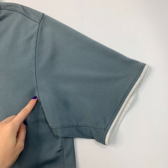 Nike Fitdry Polo Shirt Mens XL Extra Large Slate Short Sleeve High Low Hem Golf - Picture 5 of 11